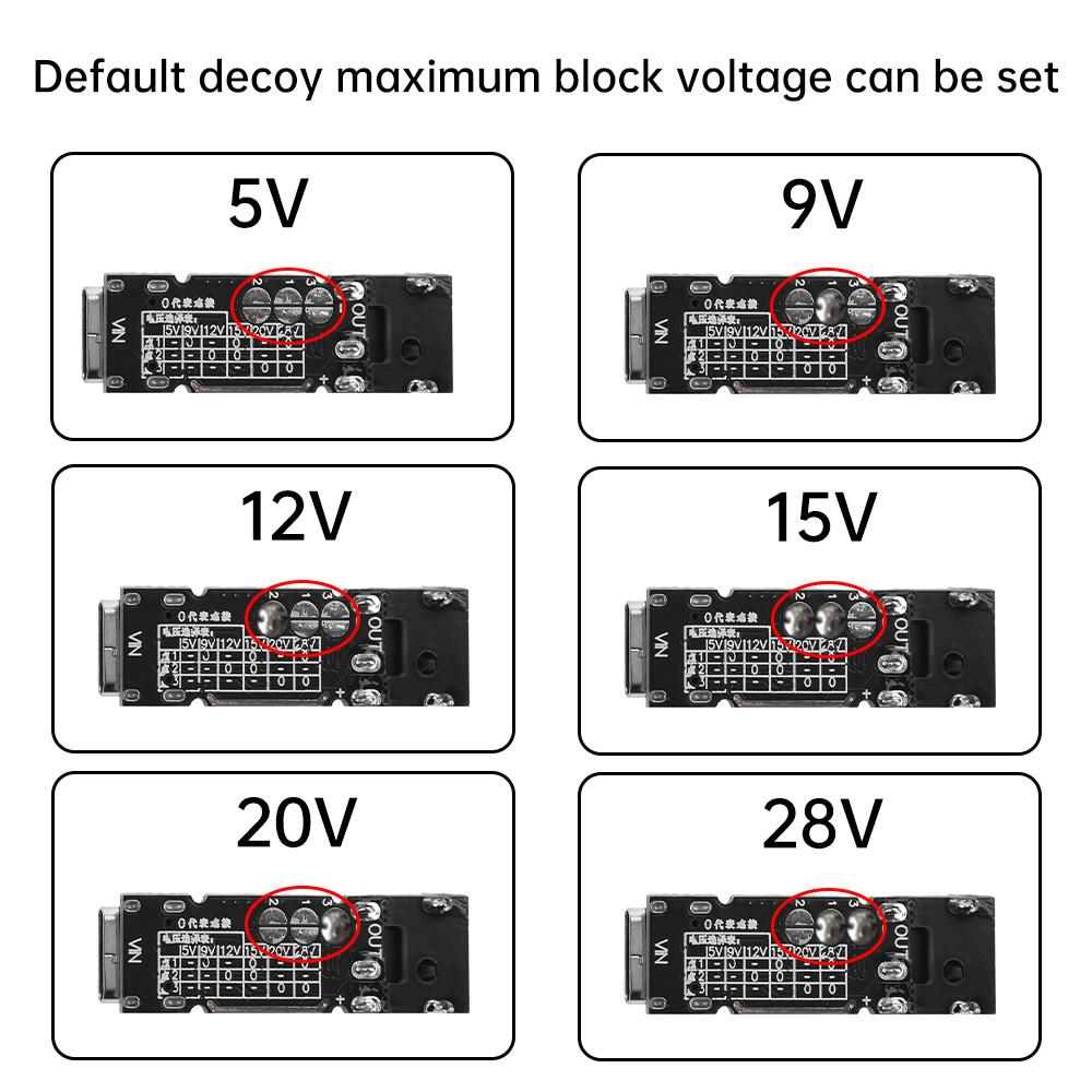 140W 5A Type C to DC QC PD Fast Charging Pickup Board Decoy 28V 20V 15V 12V 9V 5V Support PD3.1 PD QC AFC FCP