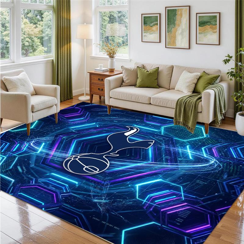 Tottenham Hotspur Design Crystal Velvet Rug Soft Decorative Mat for Bedroom Entrance