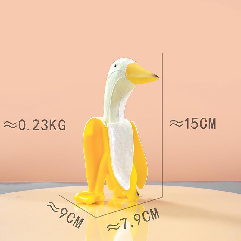 Banana friend duck cute funny creative banana duck banana chicken home decoration desktop decoration birthday gift (as the picture,large size)