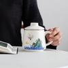 Creative Guofeng Ceramic Three-piece Office Cup Tea Separation Filter Cup White Porcelain Conference Cup Tea Cup Gifts