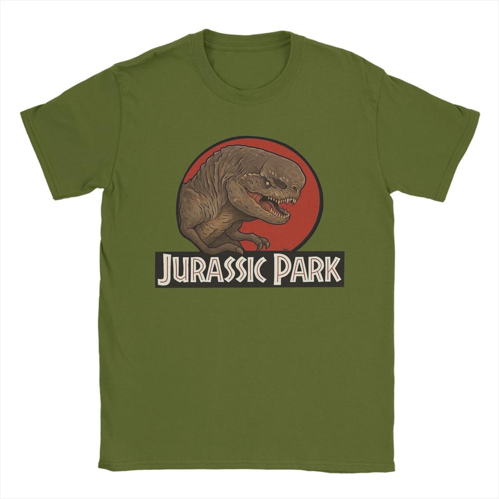 Men's T-Shirts D-Rex Jurassic Park Dinosaur Vintage 100% Cotton Tee Shirt Short Sleeve  T Shirts Crewneck Clothing Gift Idea