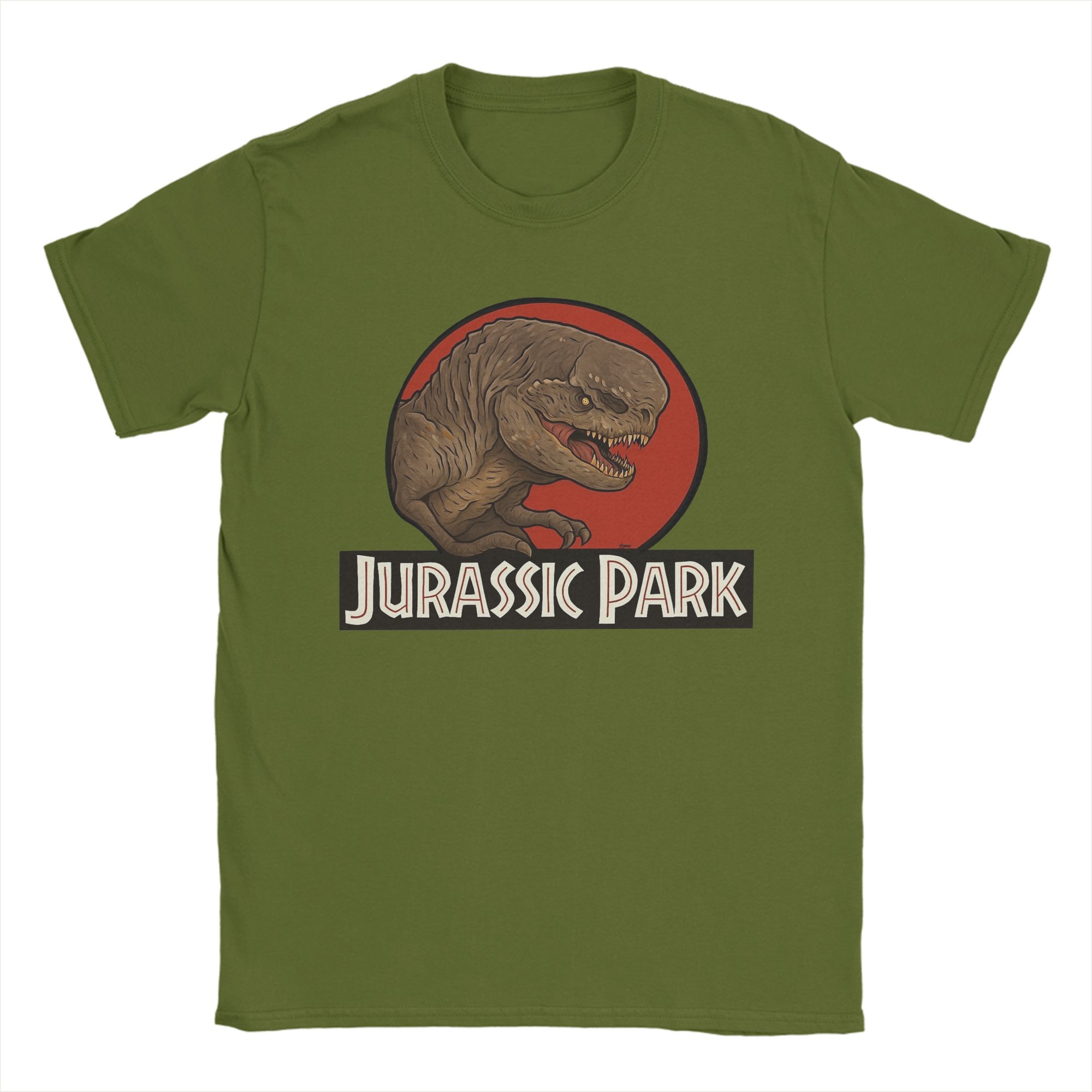 

Men s T-Shirts D-Rex Jurassic Park Dinosaur Vintage 100% Cotton Tee Shirt Short Sleeve T Shirts Crewneck Clothing Gift Idea 4XL