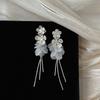 French Style Tassel Flower Earrings For Women Elegant Exaggerated Ribbon Drop Dangle Earrings Fashion Party Ear Jewelry Gifts