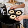 Air Fryer Silicone Donut Pan Mold Heat Resistant Silicone Tray Non-stick 3-hole Silicone Tray For Cake Cookie Snack Cooking