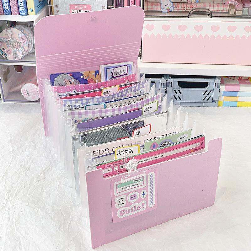 12 Layers Stickers Bills Cards Collect Storage File Folder Paper Document Storage Accordion Bag Holder Office School Organizer