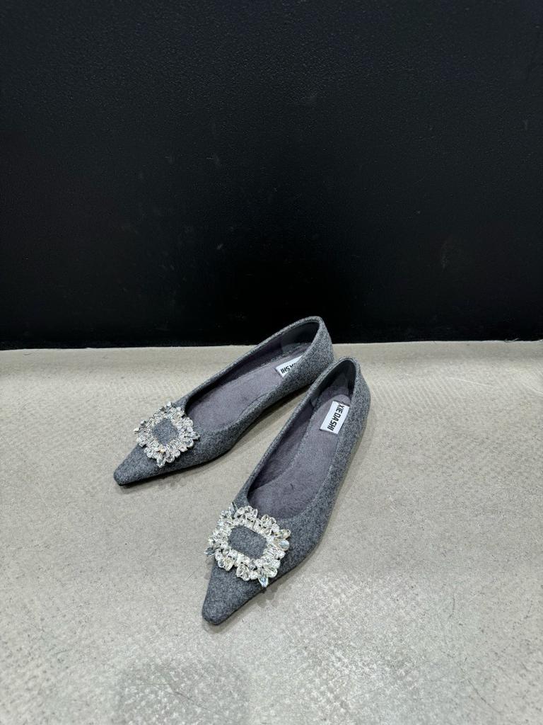 Design Sense Celebrity Temperament Rhinestone Pointed Wedge Heel Bag Head Heel Shoes Women's 2025 Autumn New High-end Single Shoes