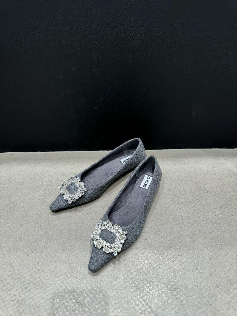 

Дизайнерский стиль, темперамент знаменитости, стразы, острый носок, танкетка, сумка на каблуке, туфли на каблуке, женские 2025 осень, новые высококлассные туфли-лодочки 39 серый