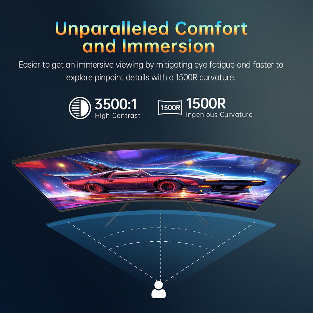 KTC H32S17 Gaming Monitor 32-inch 2560x1440 QHD 180Hz HVA Curved 1500R
