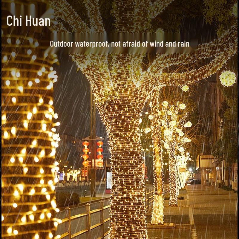 Chihuan Outdoor Waterproof LED String Lights, Warm White, Remote Control