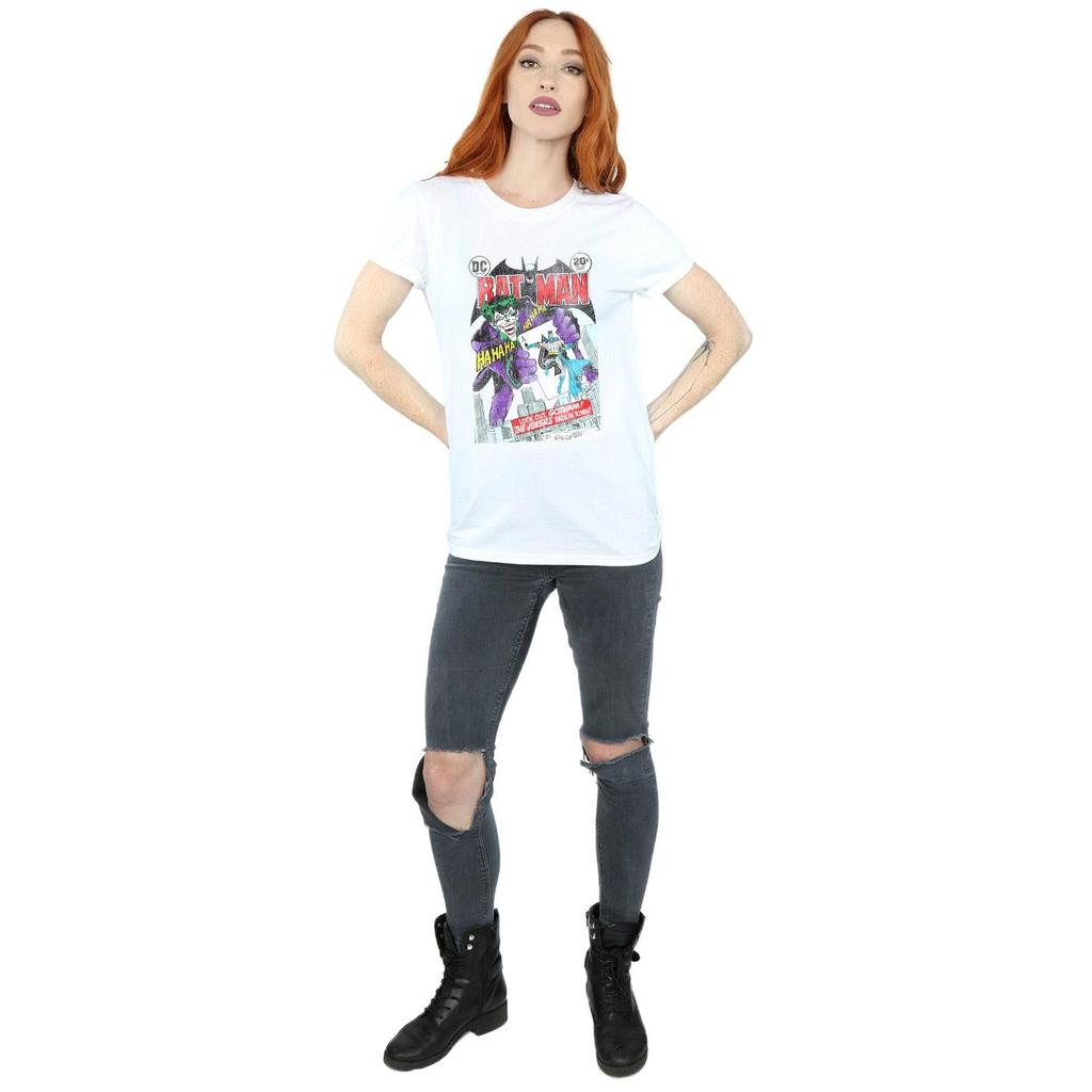 DC Comics Womens/Ladies Batman Joker Playing Card Cover Cotton Boyfriend T-Shirt
