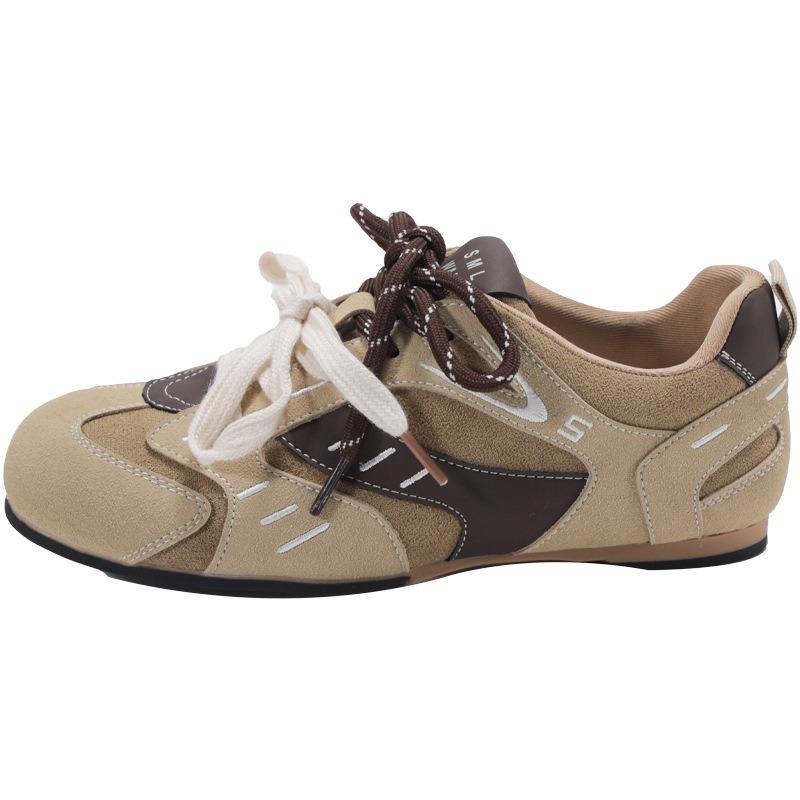 Damen Frühling neue zweifarbige Schnürsenkel vielseitige Mode Sport- und Freizeitschuhe Tide