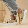 Fashion New Women's Board Shoes Thick Bottom Hiking Leisure Sports Platform Versatile Strap Gold Fashion Stage Shoes Zapatillas Hombre