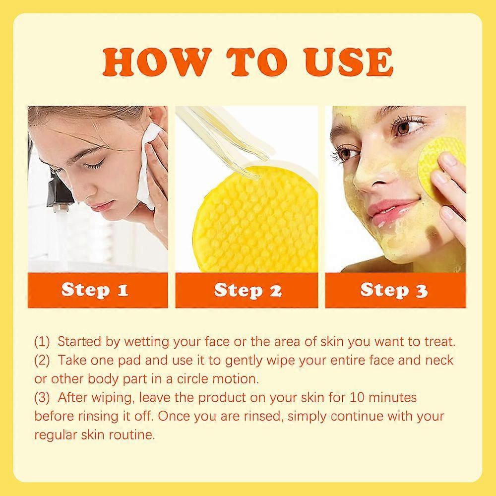 60 Pads Kojic Acid and Turmeric Cleansing Pads for Dark Spots and Uneven Skin Tone, Brightening and Exfoliating Face Pads with Natural Ingredients, An