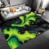 Abstract Green and Black Swirl Pattern Carpet for Living Room Decor Suitable for use as an anti-slip for living room bedroom sofas