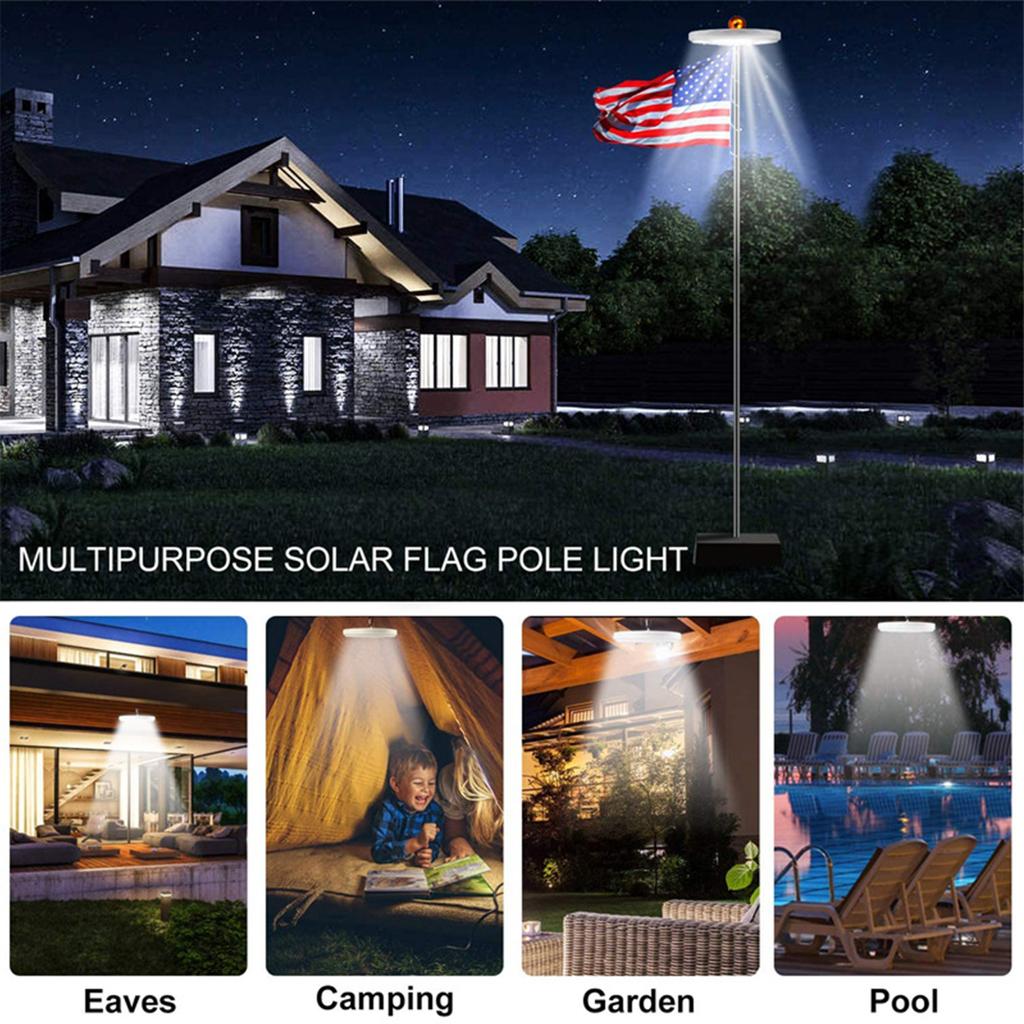 Solar Flagpole Lights 128LED Outdoor Camping Lights