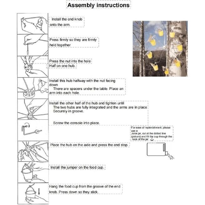 

Ferris Wheel Bird Feeder Dynamic Design Endless Fun Outdoor Hanging Hummingbird Feeder with 8 Buckets