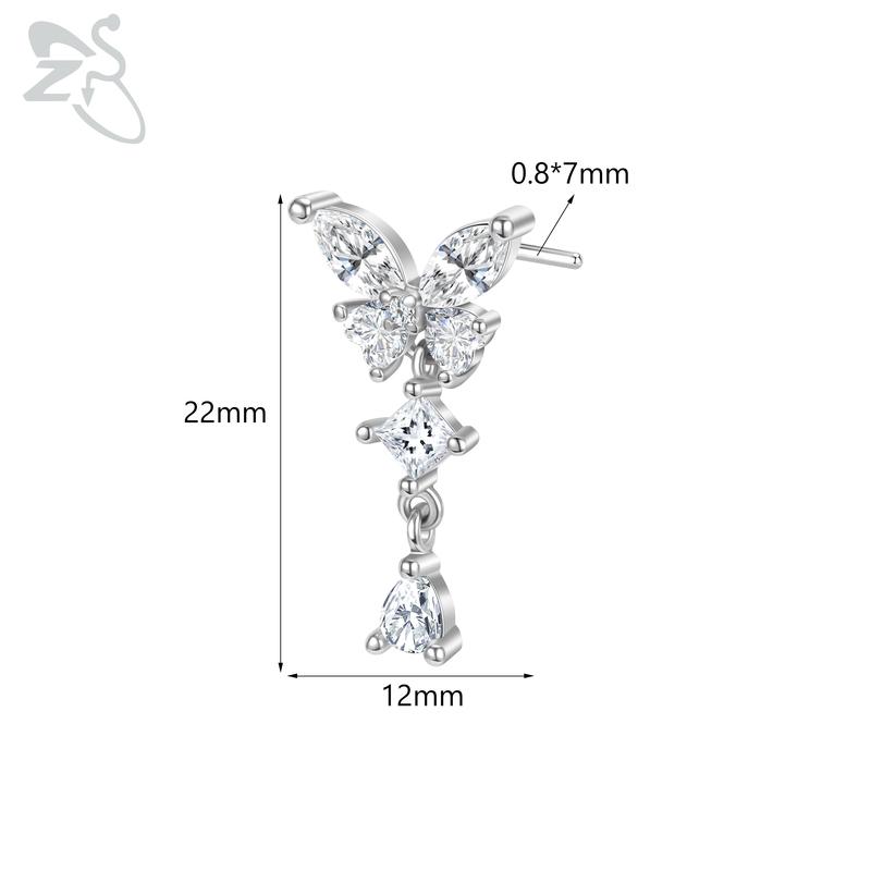 ZS 1 Piece Cute CZ Crystal Nose Stud 20G L Shaped Stainless Steel Nose Piercings Punk Black Color Spider Bat Nostril Piercing