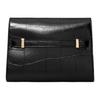 Tory Burch Lee Radziwill Logo Engraved Gold Hardware Leather Shoulder Crossbody Bag Women Bags Black 162247001