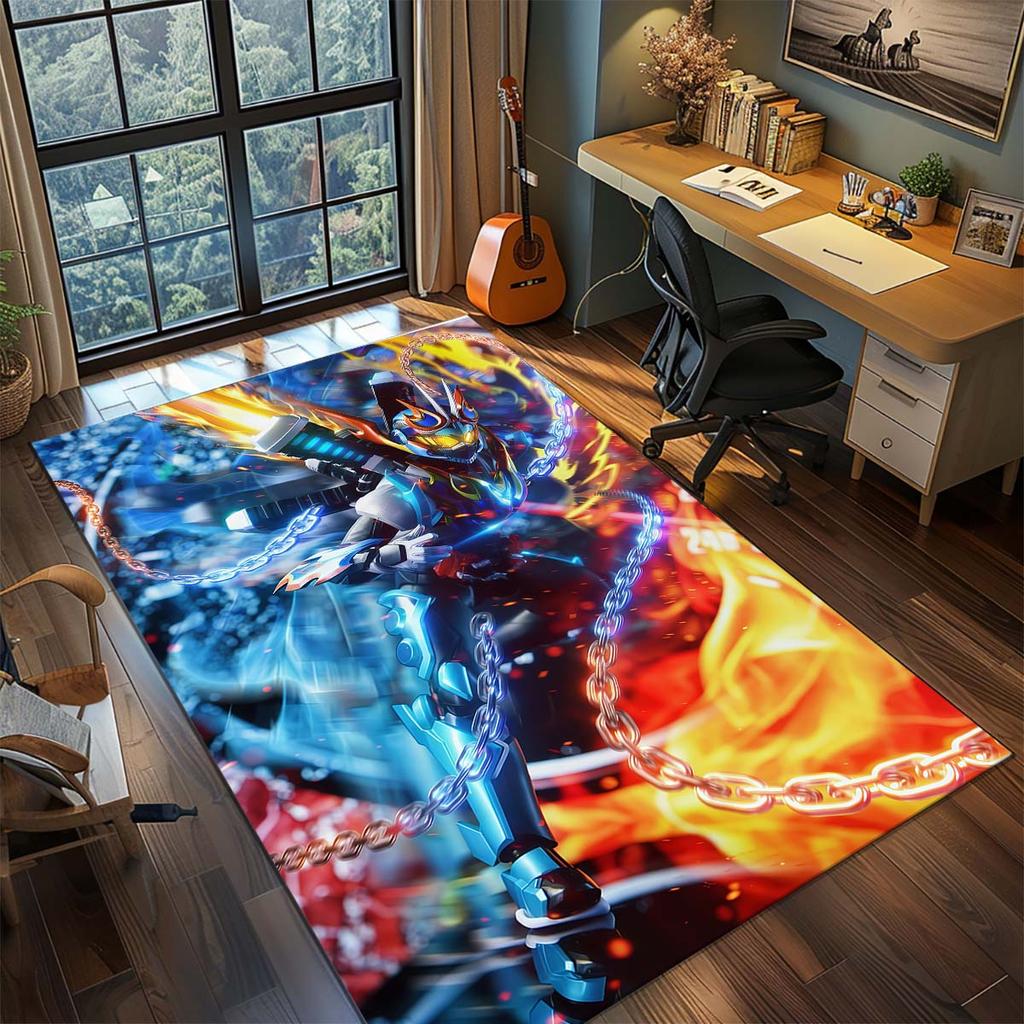Kamen Rider Area Carpet for Living Room Bedroom Home Decor Cool Movie Mat Floor Mat