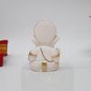 Ceramic Ganesha Ivory Peach with Gold Jewelry Finish | Vinayaka Murti for Home Decor | Ganpati for Car Dashboard