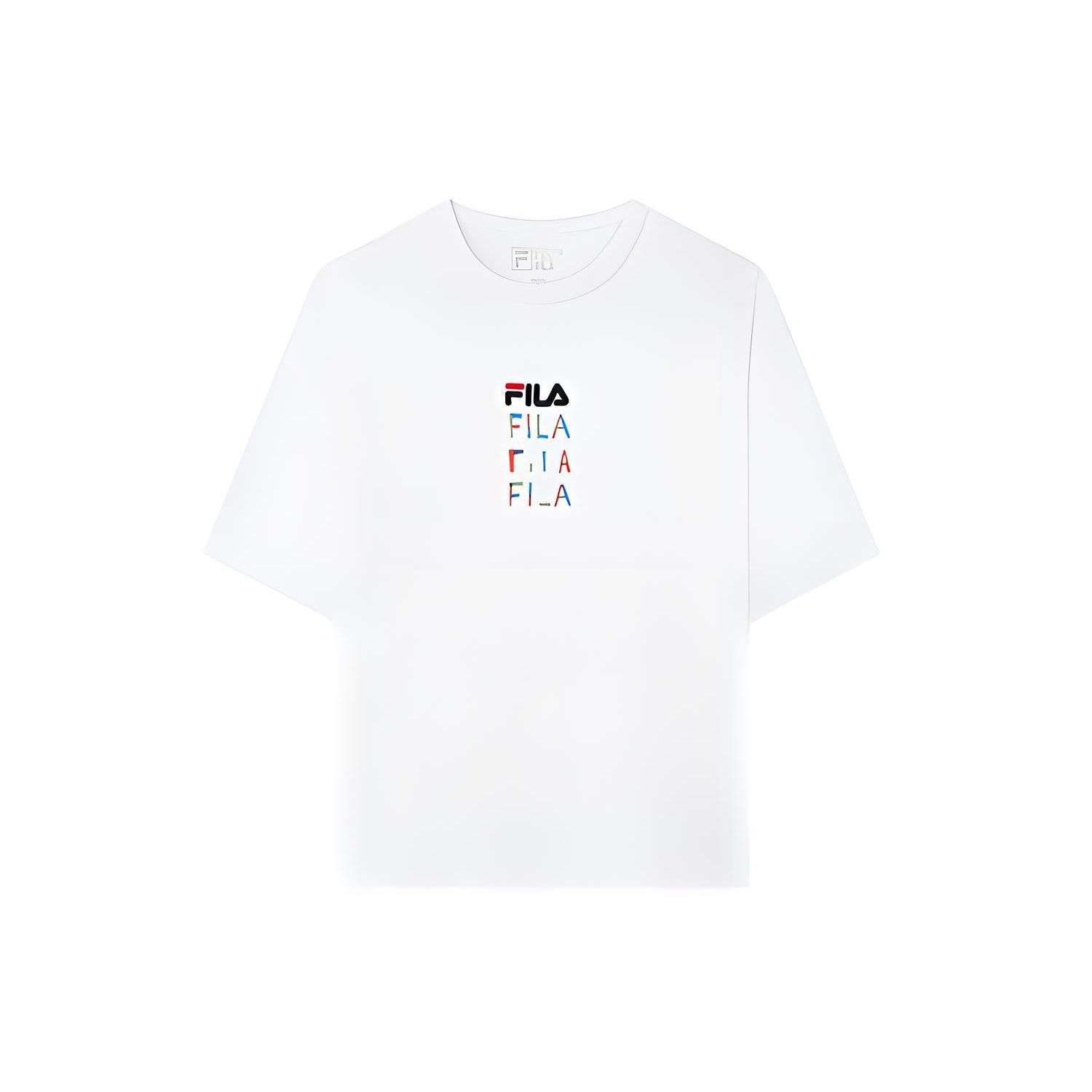 

Fila Спортивная футболка с коротким рукавом с вышитым логотипом и круглым вырезом, женские топы, белые F11W133195F-WT L
