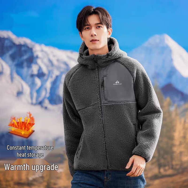 Tuoluzhe Men s Hooded Fleece Cardigan Jacket ARY223107 XL