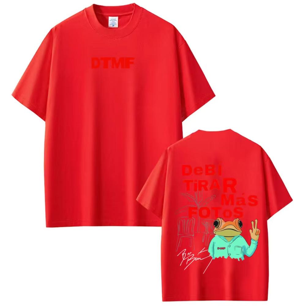Rapper Bad Bunny Tour Album Print TShirts Men Women Fashion T-shirt Short Sleeve Aesthetic Trend T-shirt
