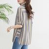 Women's Retro Striped Short-Sleeve Lapel Shirt