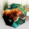 Capybara Themed Travel Umbrella-8 Ribs Automatic Opening and Closing, Portable Folding Design, Compact and Stylish Umbrella Suitable for Out