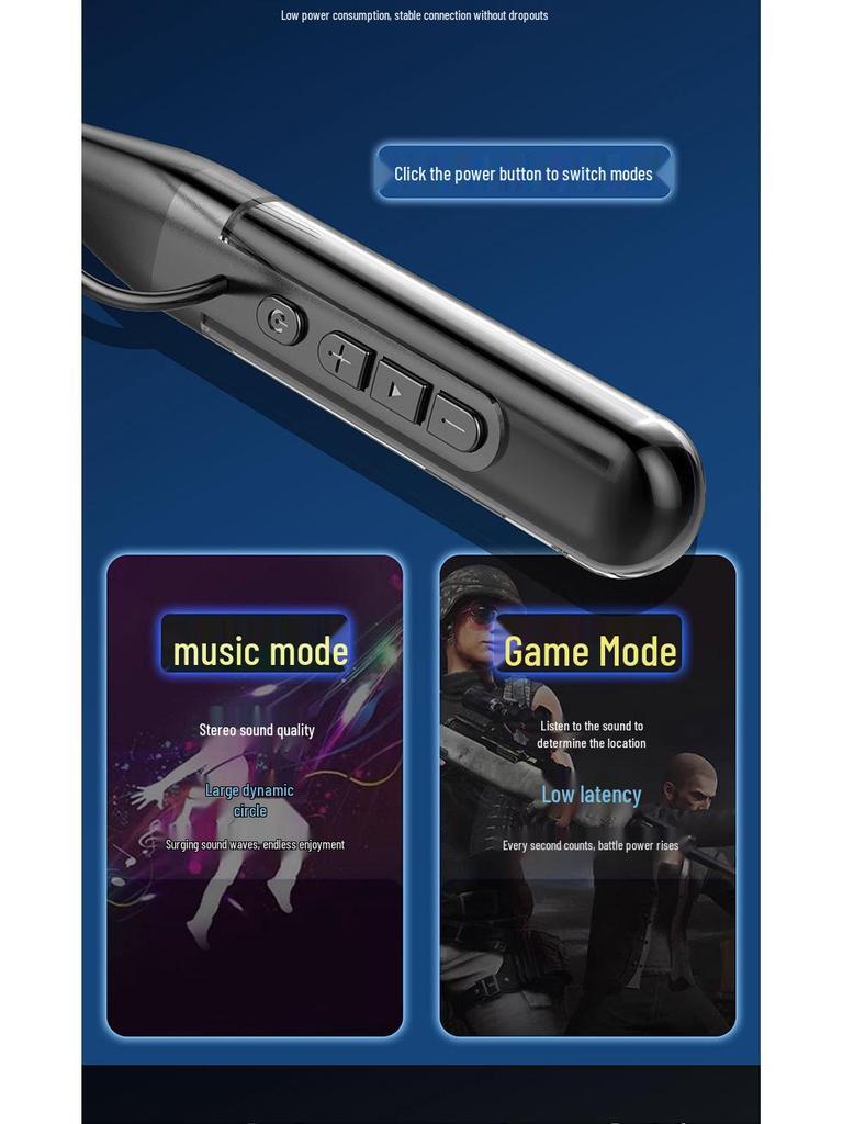 Premium Neckband Wireless Bluetooth Headset: Ultra-Long Battery, High-End Sound, Noise Cancelling In-Ear Sport Earbuds