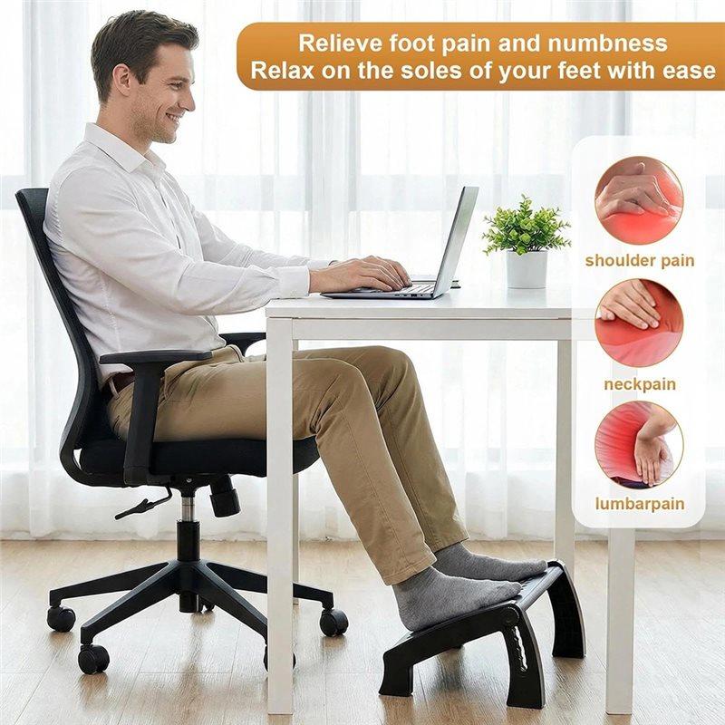 A25F-Massage Roller Equipped Ergonomic Adjustable Foot Rest For Under Desk Use, 6-Level Height Adjustability At For Home