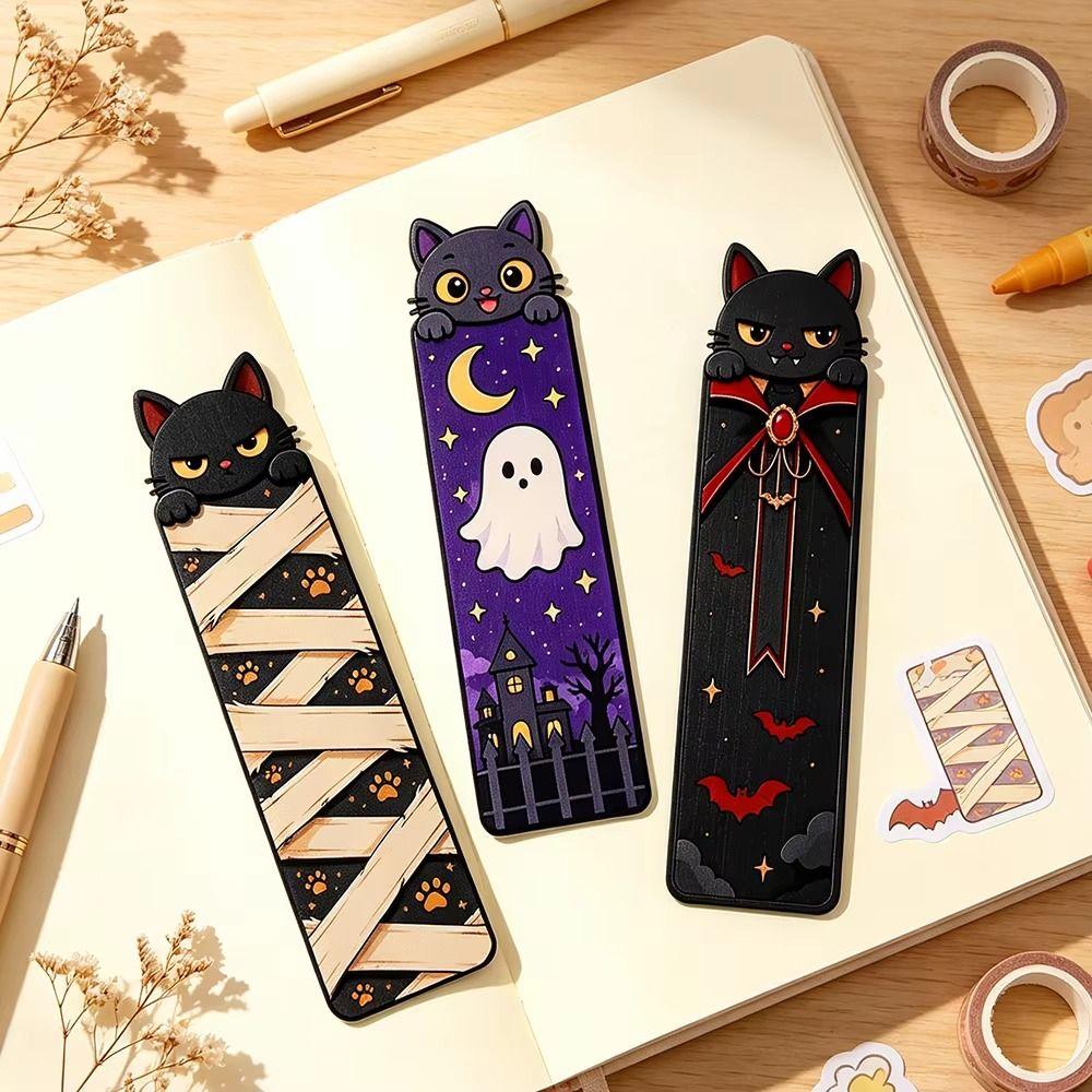 Ghost Design Cat Bookmark Mummy Design Black Cat Bookmark Acrylic Cat Bookmarks For Book Lovers