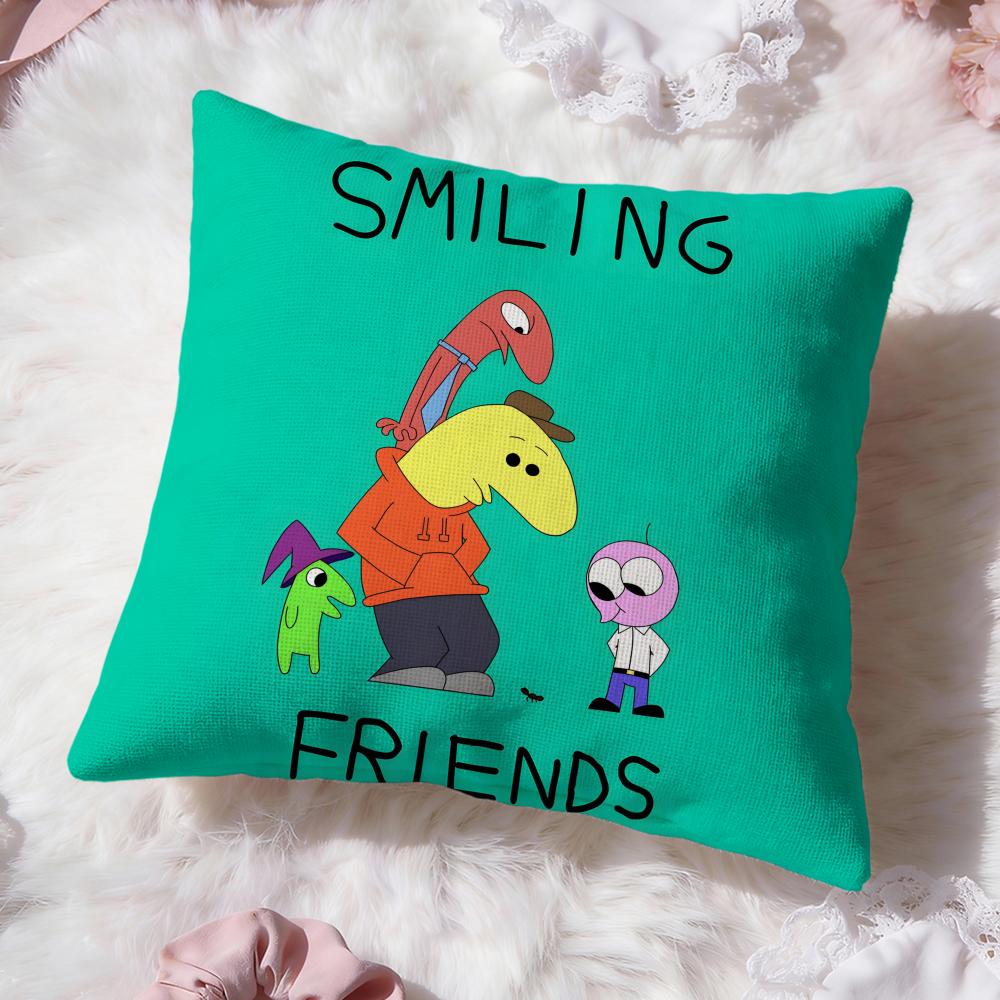 

Милые Наволочки Smiling Friends Премиум Комфорт Двусторонний Чехол для Подушки - Дизайн Два в Одном для Любой Комнаты и Салона Автомобиля 30cmx30cm