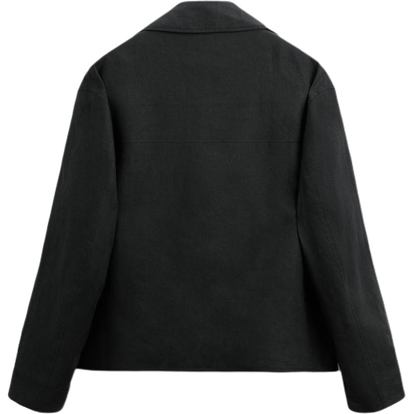 Zara Short Collar Casual Long Sleeve Trench Coat Men Coats Black 0706510-800