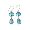 Seltener himmelblauer Topas Edelstein 925 Sterlingsilber Schmuck Handgefertigte Ohrringe 1,88" EE-73-8