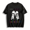 Trendy Street Style KICKS Letter Print Casual Short-Sleeve Tee Pure Cotton T-shirt