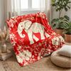 Giraffe, Lion, Elephant on Cloud with Stars Theme blanket Lightweight Warm Flannel Blanket Decorative Throw Blanket for Home Decoration