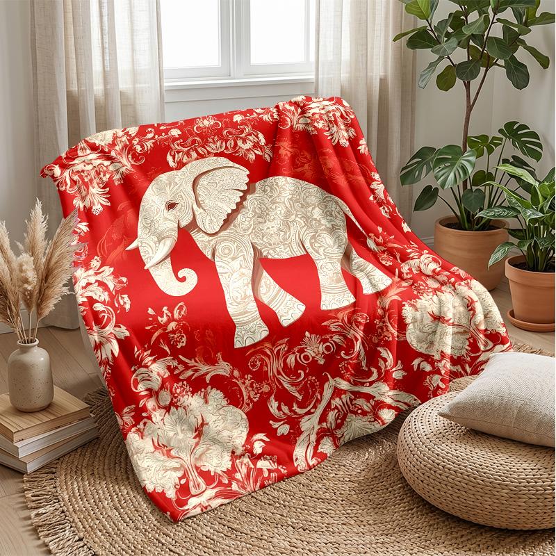 Giraffe, Lion, Elephant on Cloud with Stars Theme blanket Lightweight Warm Flannel Blanket Decorative Throw Blanket for Home Decoration