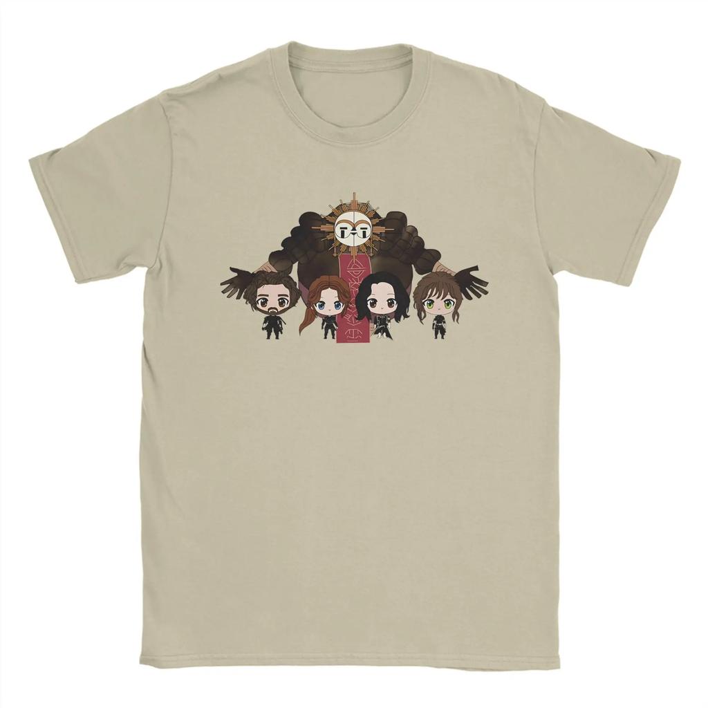 Men T-Shirts Chibi Lune Clair Obscur Expedition 33 Casual 100% Cotton Tee Shirt Short Sleeve  T Shirt Crewneck Clothes Plus Size