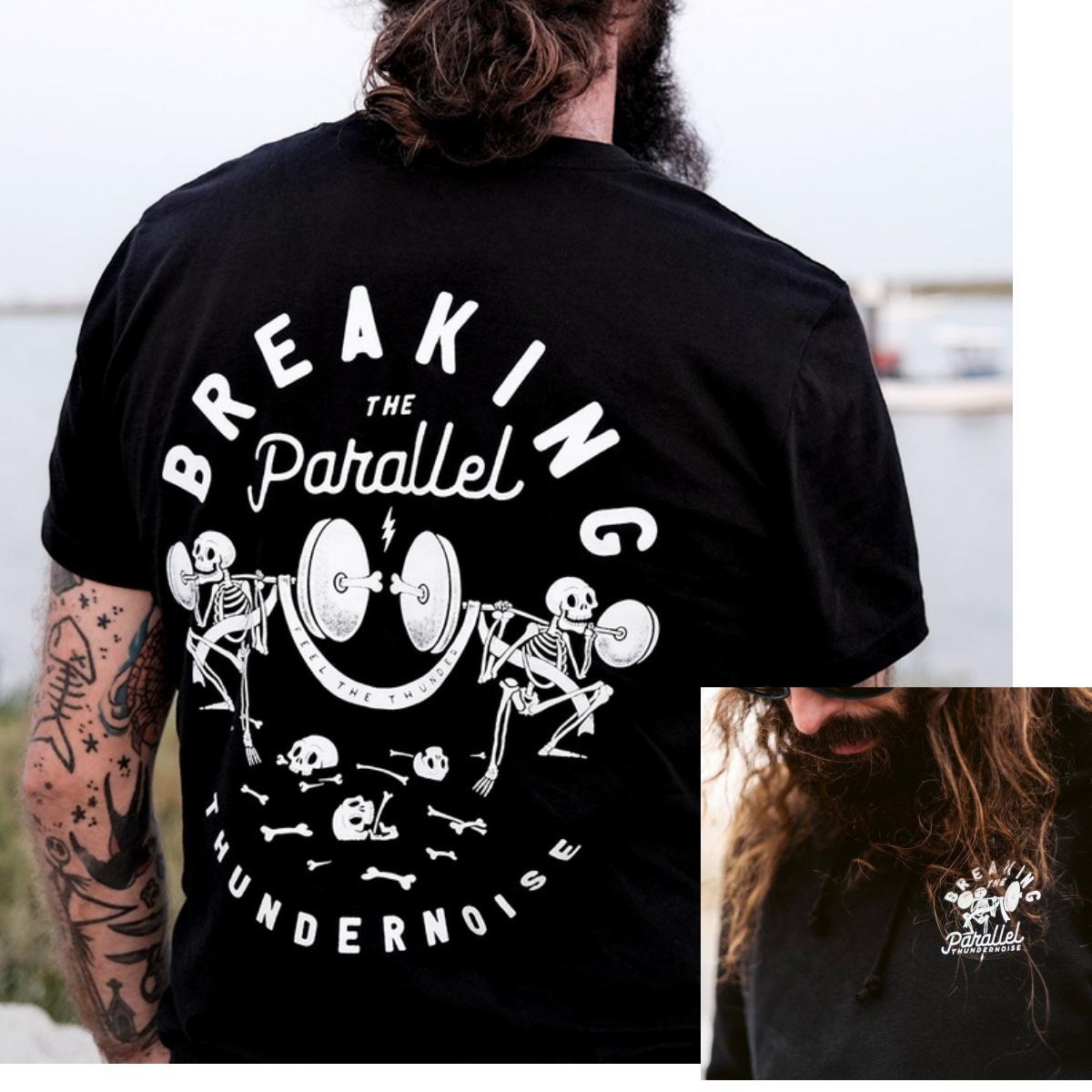 Thundernoise Разрушая Параллель Фитнес Тренировки Тренажерный Зал Отдых Футболка Люксовый Бренд для Мужчин и Женщин Топ S