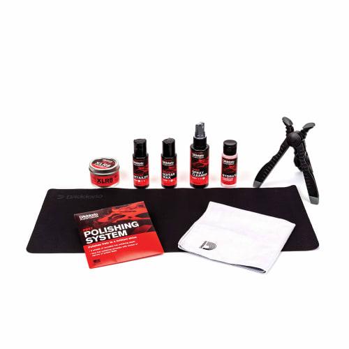 D'Addario Premium Care Kit PW-ECK-01, an all-in-one set of musical instrument maintenance care products for guitars and basses