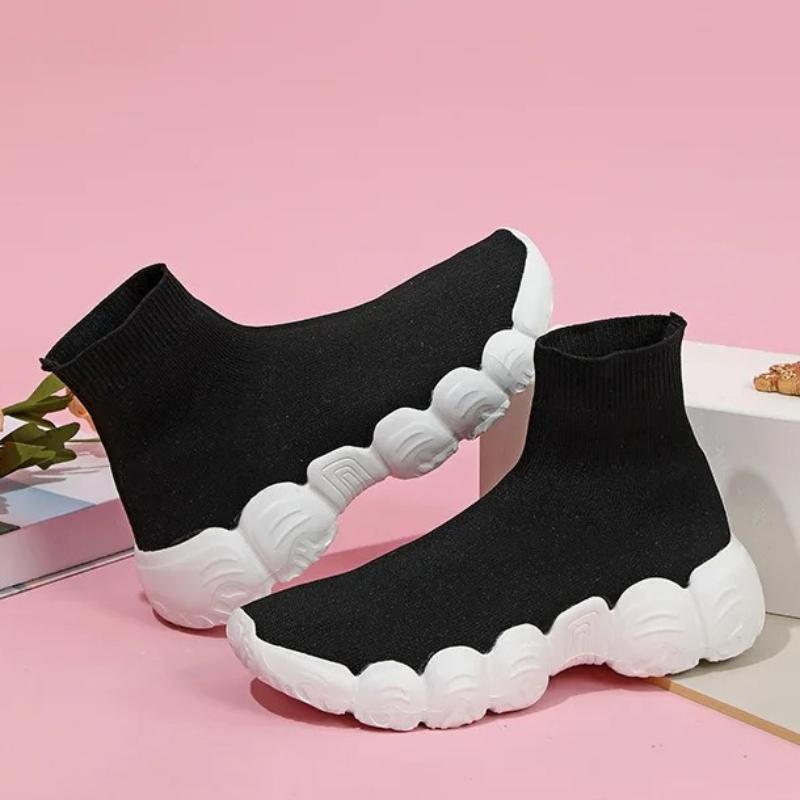 Elastic Socks Shoes Slip-on Casual Sneakers Women Walking Shoes Men High-top Leisure Shoes Knitted Platform Footwear Breathable