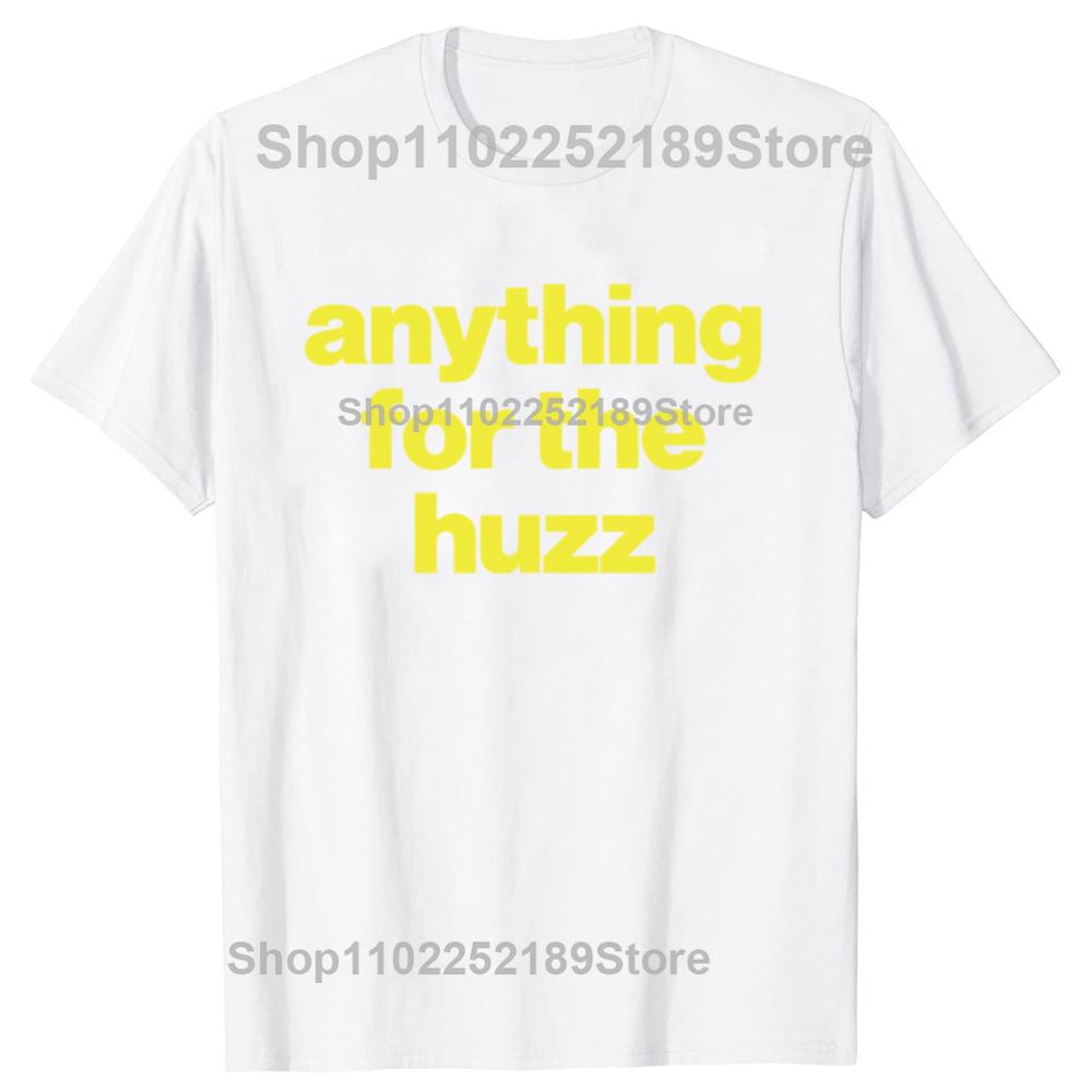 Roliga VAD SOM HELST FÖR HUZZ Grafiska T-shirts Herr Dammode Casual T-shirt 100% Bomull Lös Oversized T-shirt