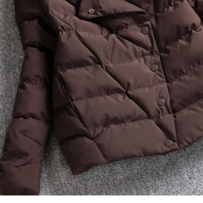 Fashionable Korean-style Thick Cotton Jacket with Short Length and Stand Collar for Winter