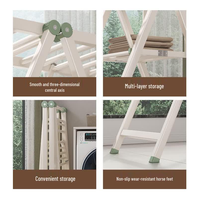 Foldable Stainless Steel Mobile Clothes Drying Rack