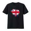 Union Jack T-Shirt Herzförmiges UK-Flaggen-Design Zeigen Sie Ihren Patriotismus für Großbritannien England Vereinigtes Königreich vintage Gewaschen Lässig