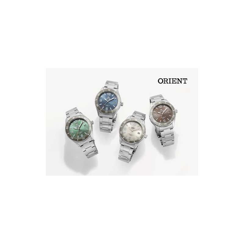 Orient Watch Mako SOLAR Solar-Powered Wristwatch, RN-WJ0003S, Men's, Ivory, with Japanese Manufacturer's Warranty