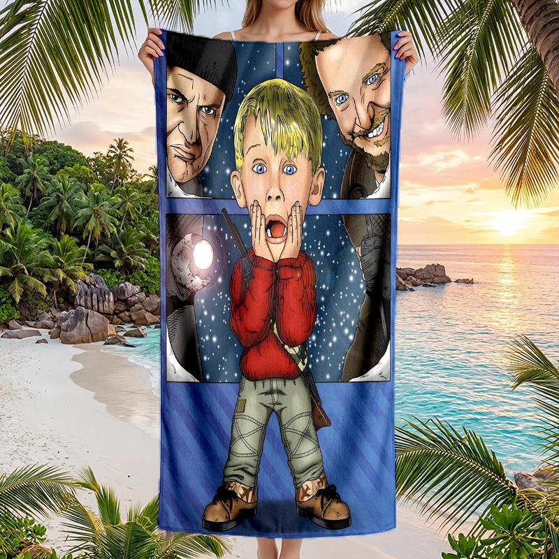 Home Alone Fashion Beach Towel: Ideal for Summer Adventures Soft, absorbent and quick drying suitable for swimming and bathing
