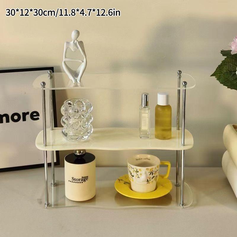 2/3 Tiers Acrylic Display Stand Desktop Cosmetics Perfume Display Display Rack Figurines Figures Cups Storage Holder INS Style