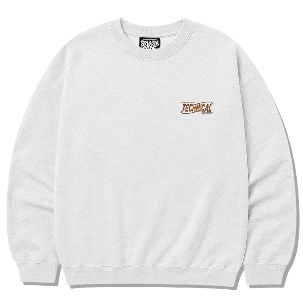 Seupeullaesikodeu Heavy Crewneck Sweatshirt Melange White - Duck Hunter Camo